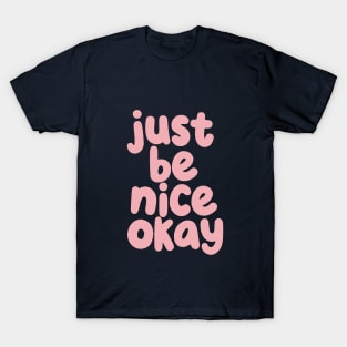 Just Be Nice Okay in blue and pink T-Shirt